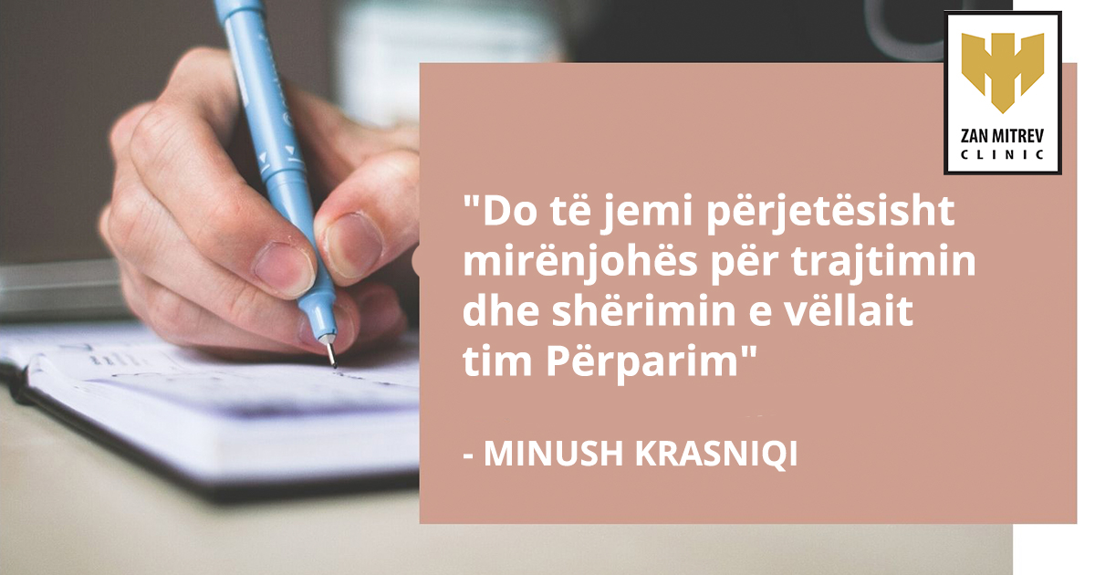 Ju shpëtuat jetën e vëllait tim! Ju jeni heronj të vërtetë! Falenderime të përzemërta ndaj Dr. Mitrev dhe të gjithë ekipit mjekësor